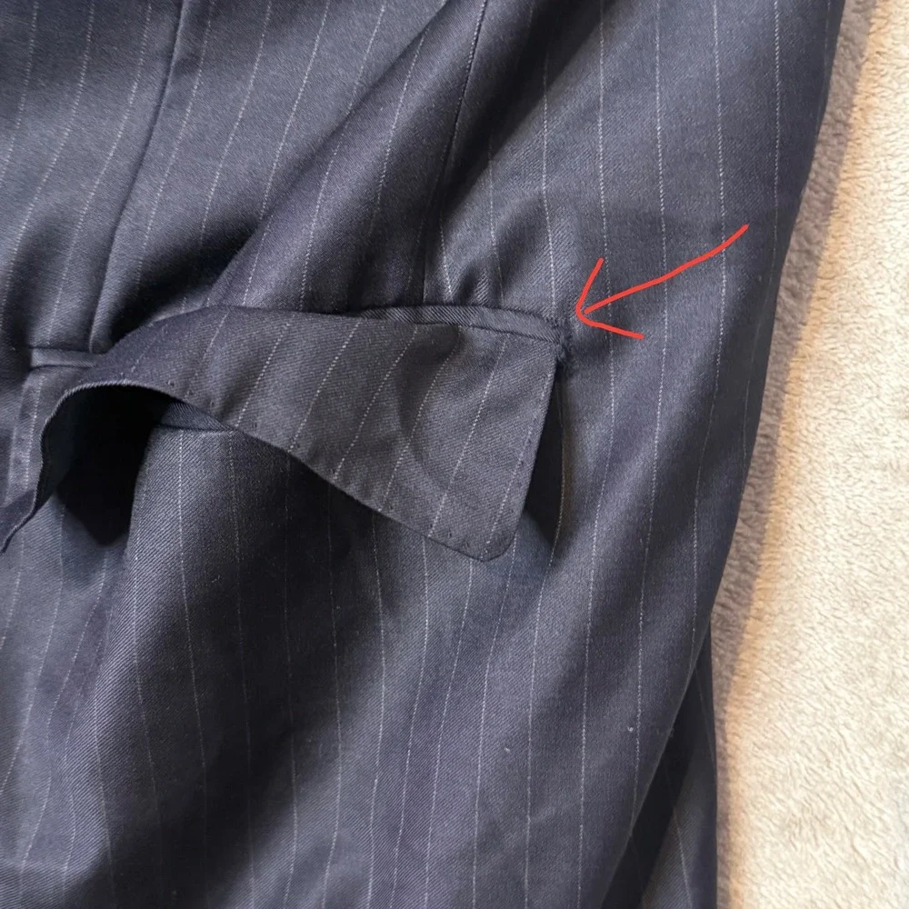 Loro Piana‎ Blazer Mens 46L Navy Pinstripe Wish Super 160s Double Breasted